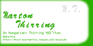 marton thirring business card